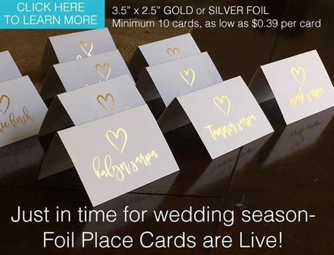 Variable Data Placecards w/ Gold or Silver Names